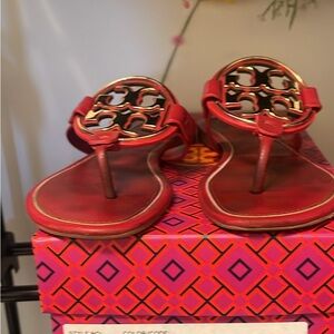 Tory Burch Red Sandals with Elegant Design